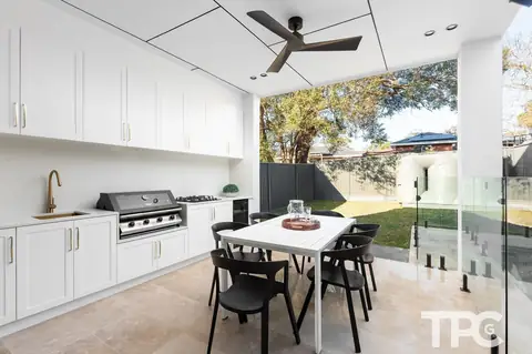 Covered alfresco with outdoor kitchen and barbecue – knockdown rebuild at 146 Wattle Road, Sutherland